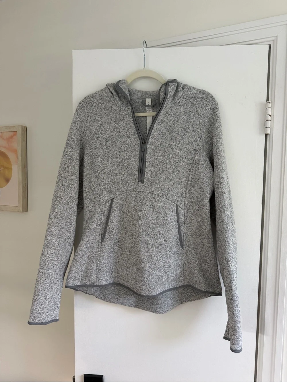 lululemon athletica Gray Half‑Zip Hooded Pullover